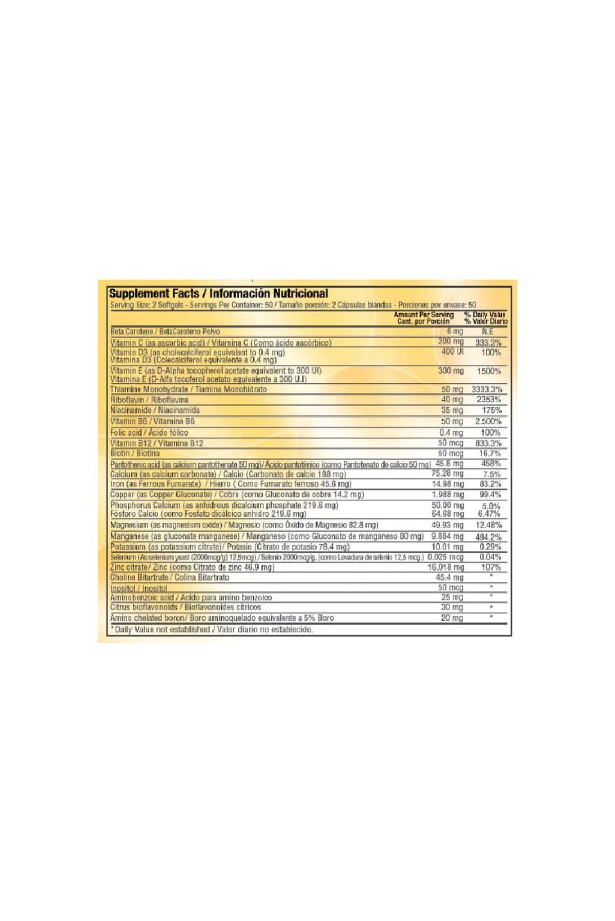 Multivitaminico Geriavital 60 Softgels Glass Bottle Healthy America