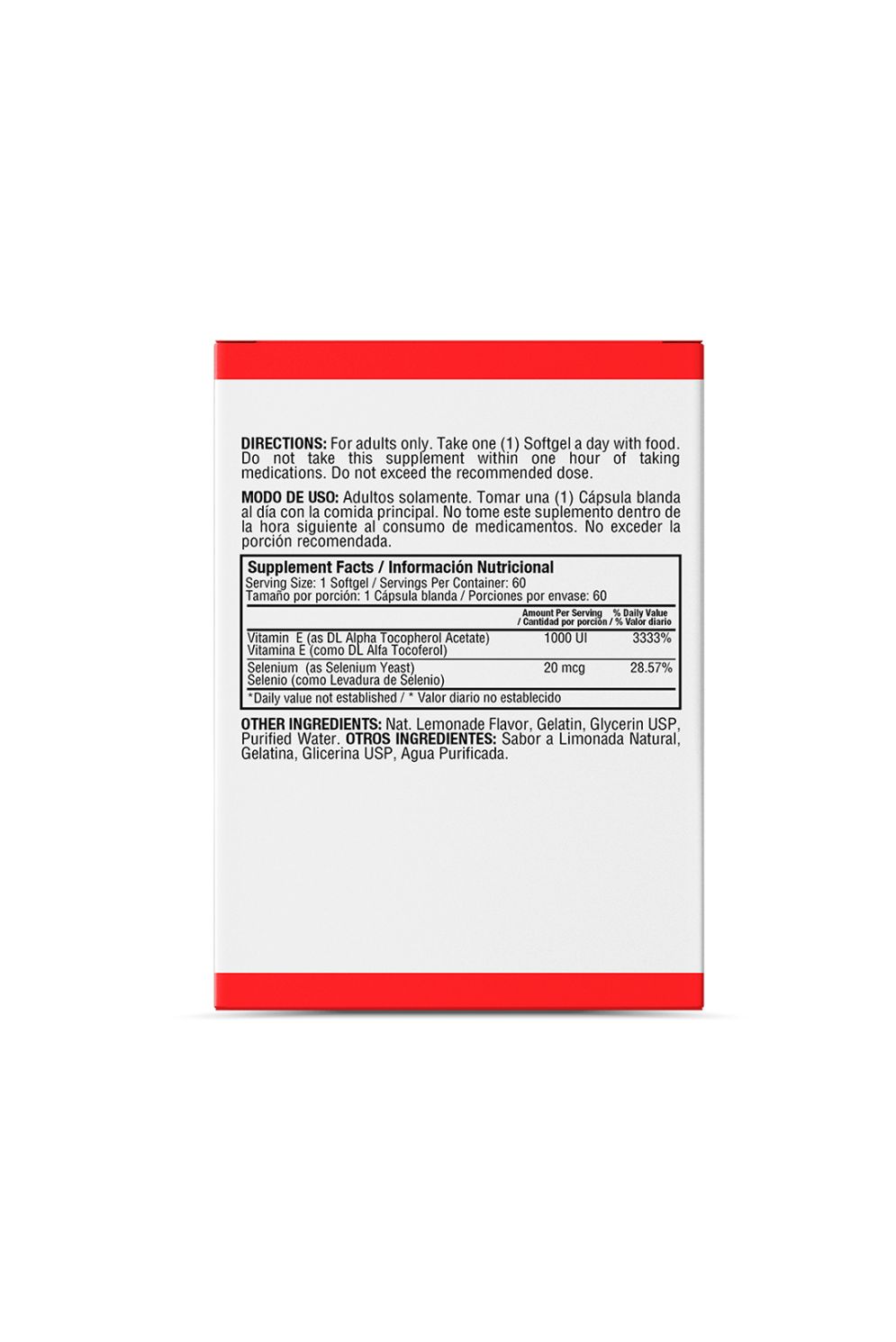 Vitamina E 1000Iu With Selenium 60Softgels Healthy America