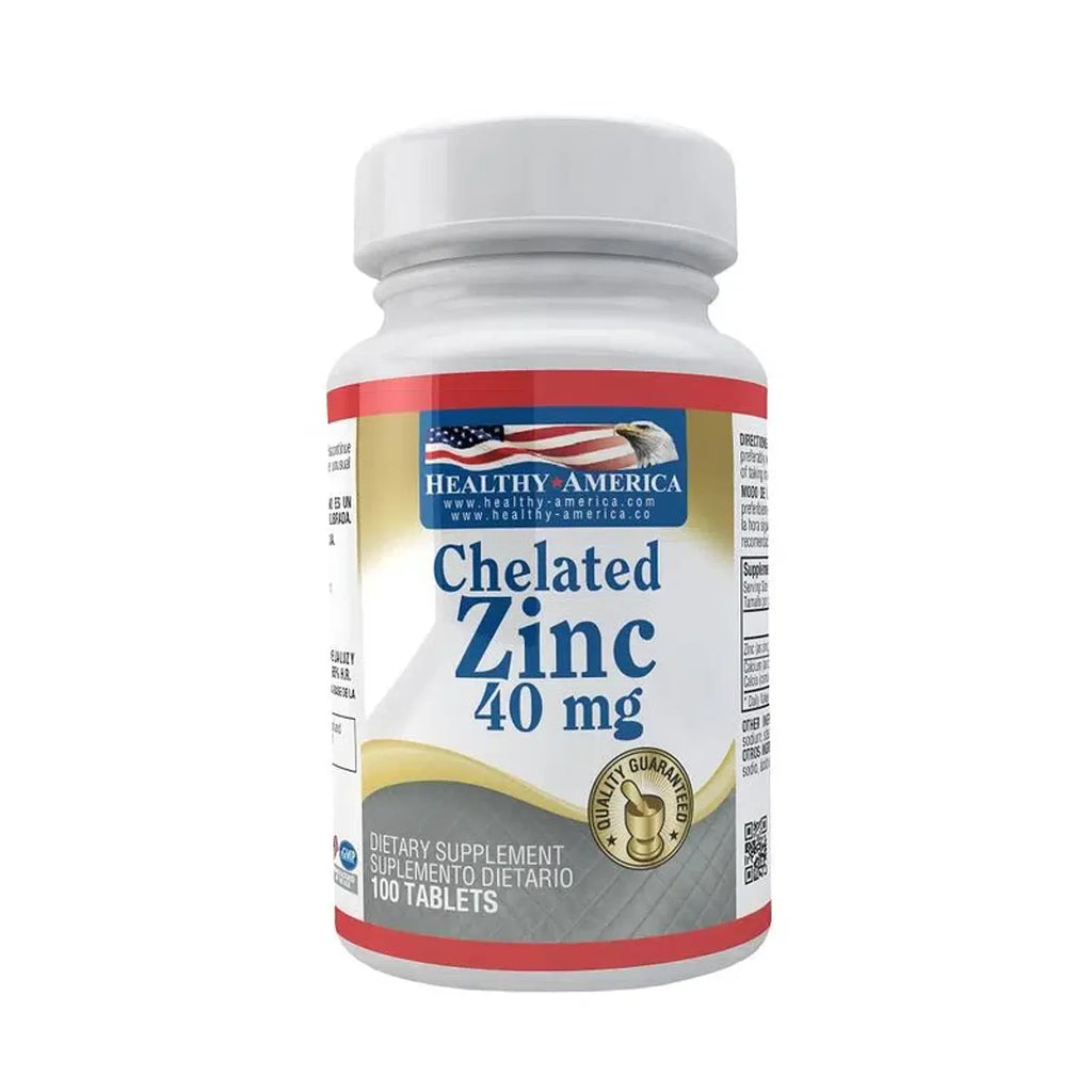 Chelated 40Mg (Zinc Gluconate) 100Capsules Healthy America
