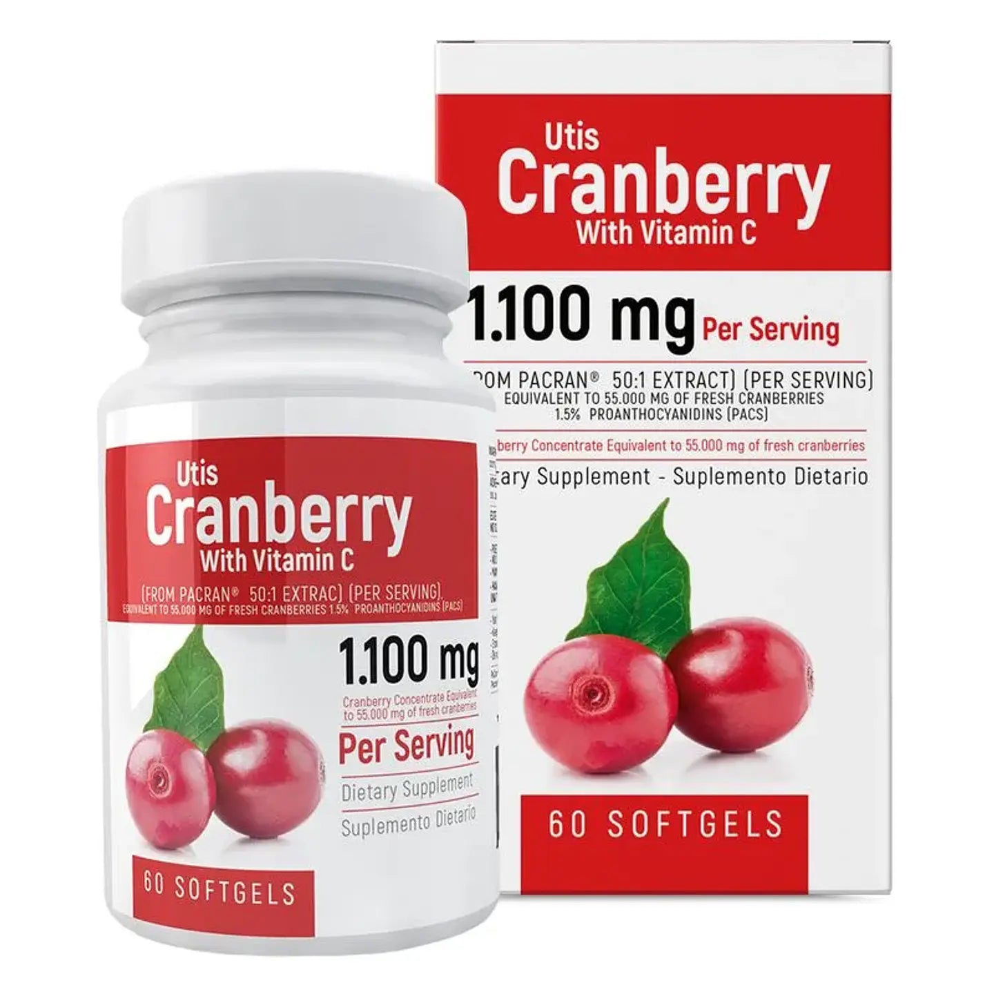 Utis Cranberry With Vitamin C 60Softgels Healthy America