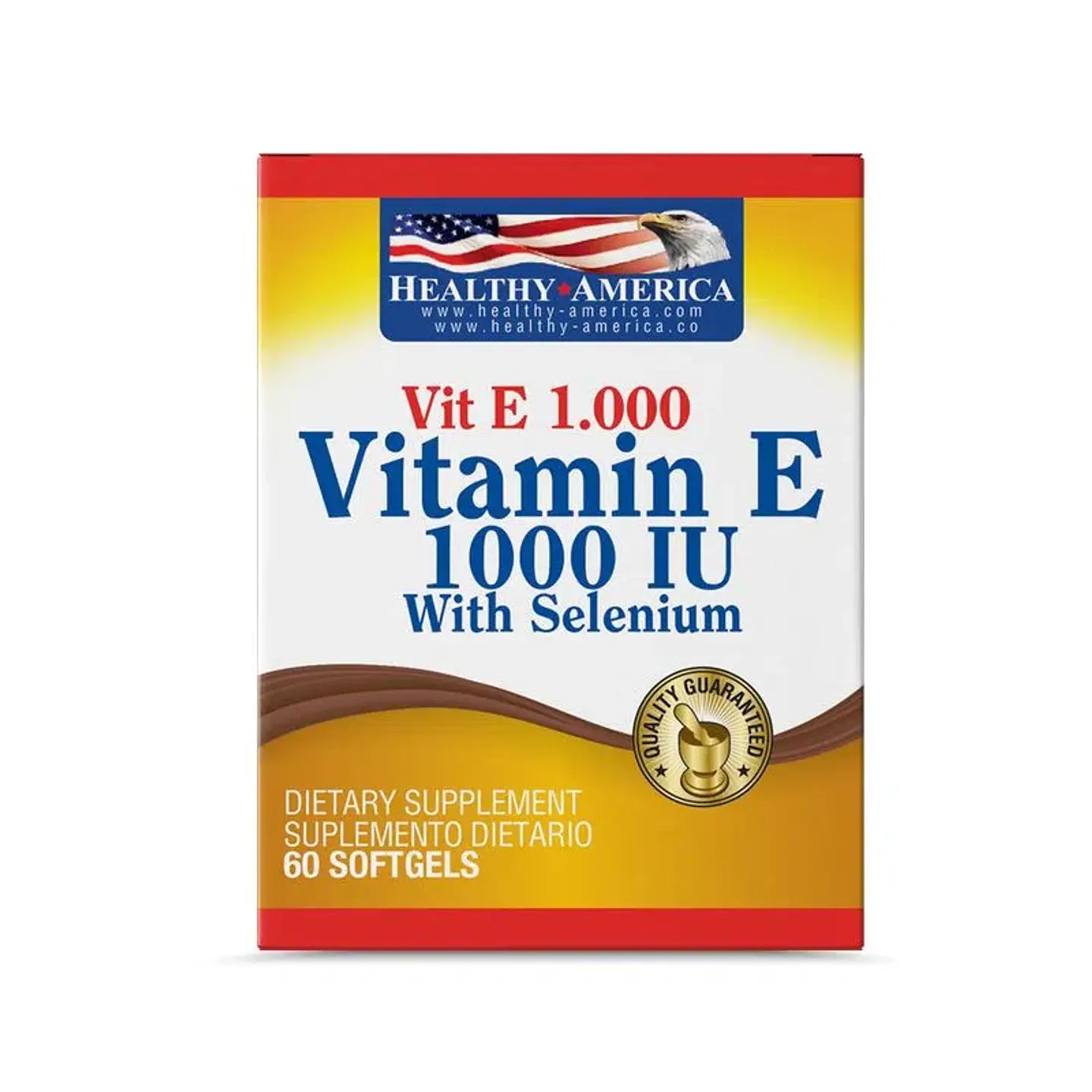 Vitamina E 1000Iu With Selenium 60Softgels Healthy America