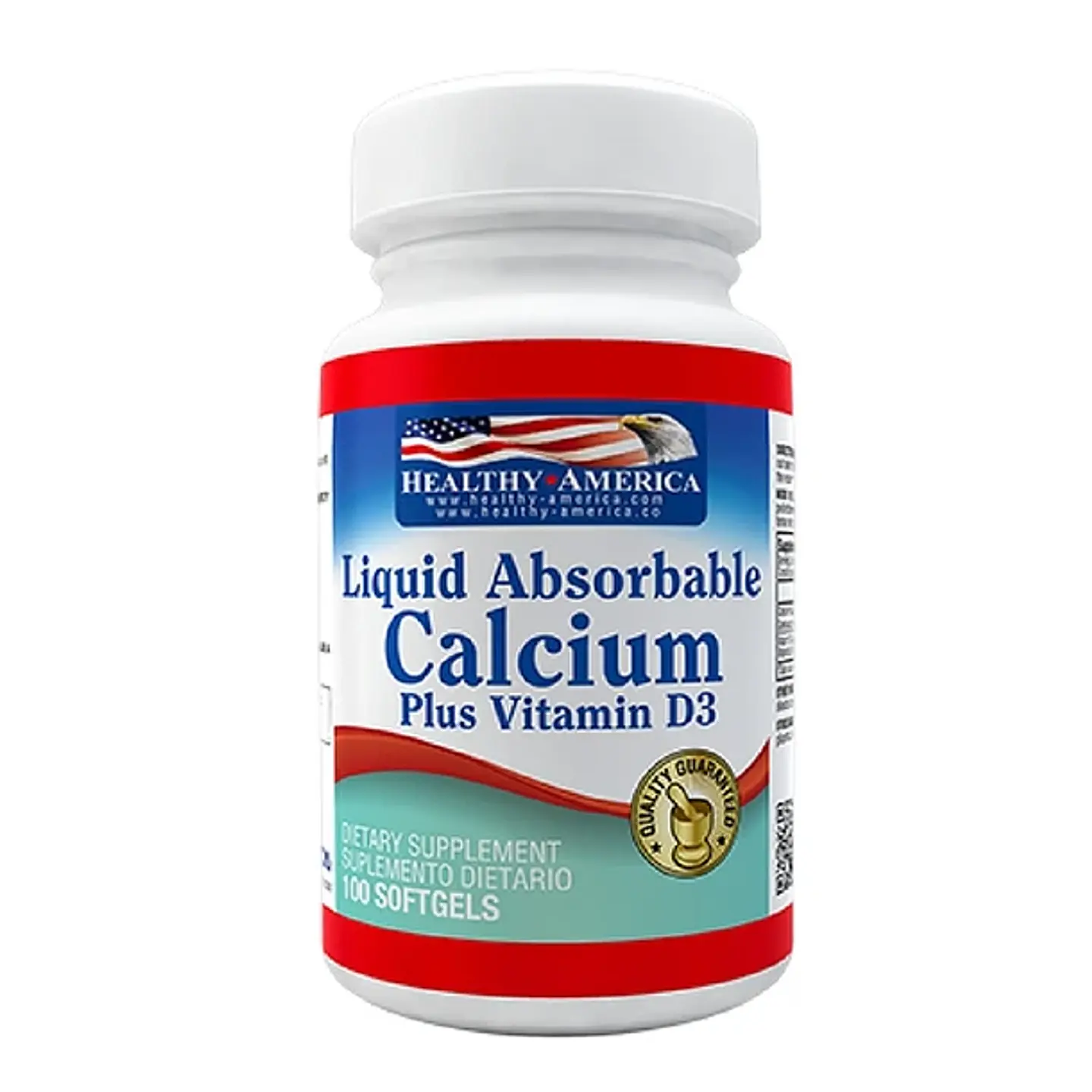 Liquid Absorbable Calcium 100Softgels Healthy America