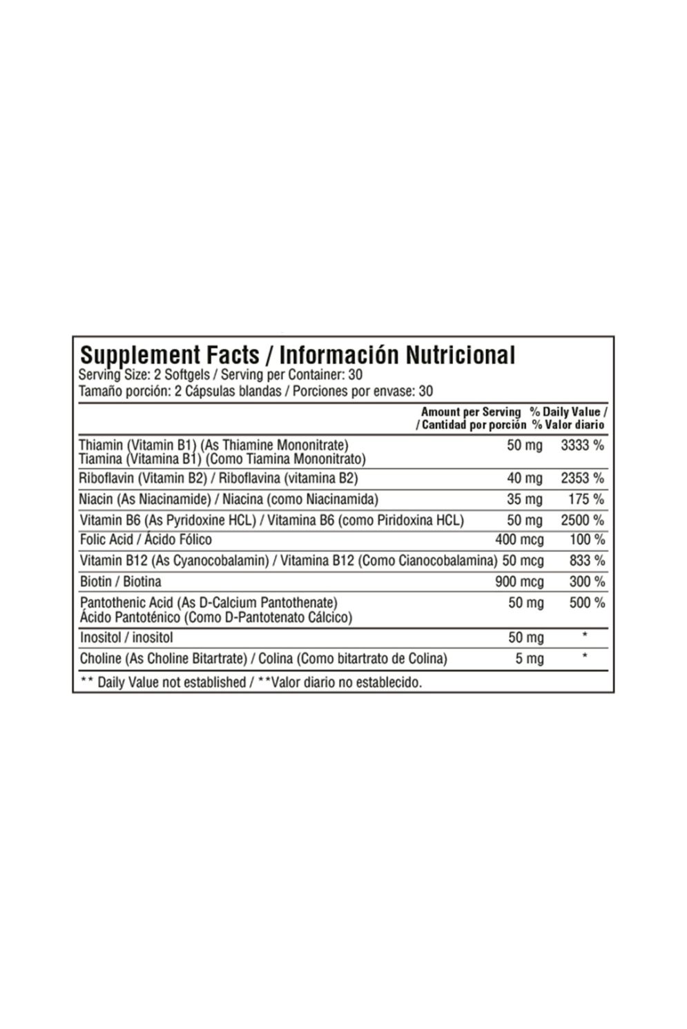 Complejo B50 Complex Complete 60Softgels Healthy America