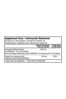 HYDROLYZED COLLAGEN 1500MG PLUS VITAMIN C CAPSULES 60 CAPSULES