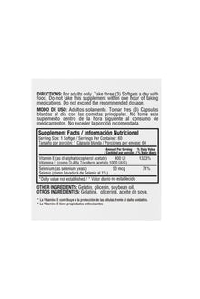 Vitamina E 400 With Selenium 60Softgels Healthy America