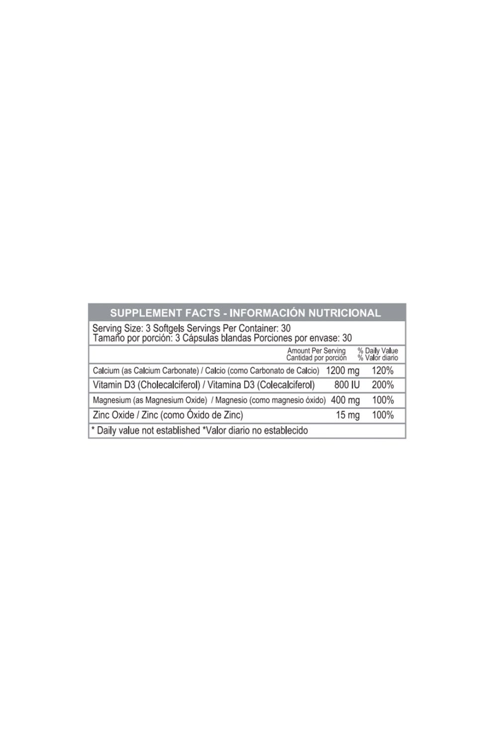 Calcio Magnesio Zinc D3 90Caplets Healthy America