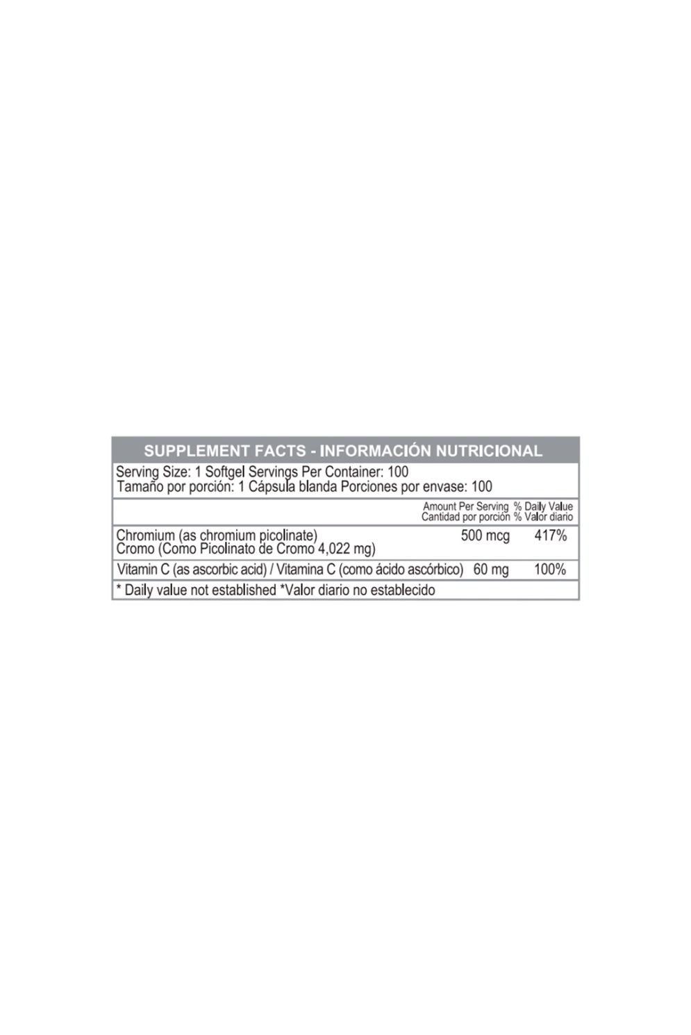 GTF Chromium 500Mcg 100 Softgels Healthy America