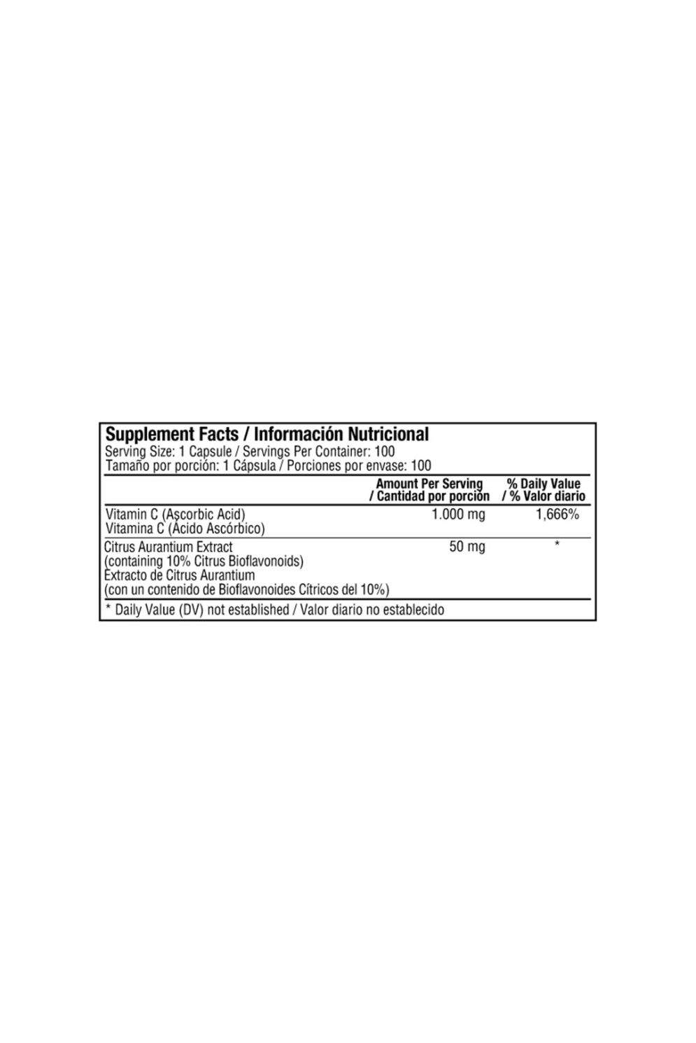 Vitamina C 1000 Mg With Bioflavonoid 100Capsulas Healthy America