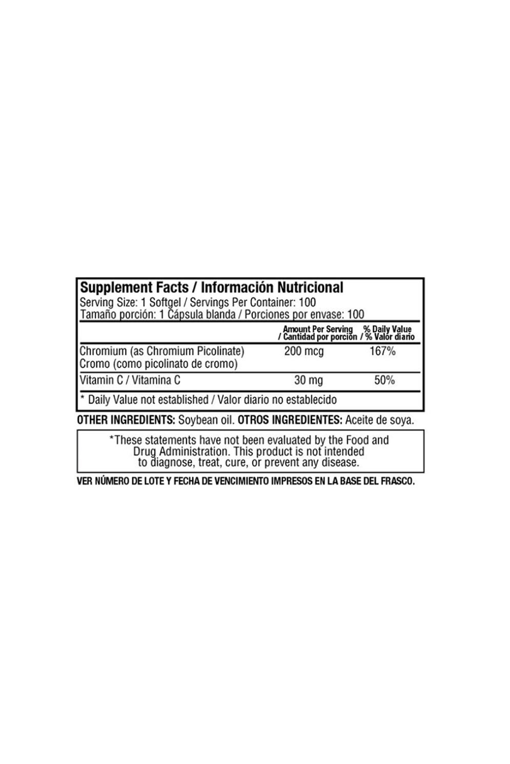 Chromium Picolin 200Mcg 100Softgels Healthy America