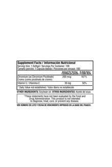 Chromium Picolin 200Mcg 100Softgels Healthy America