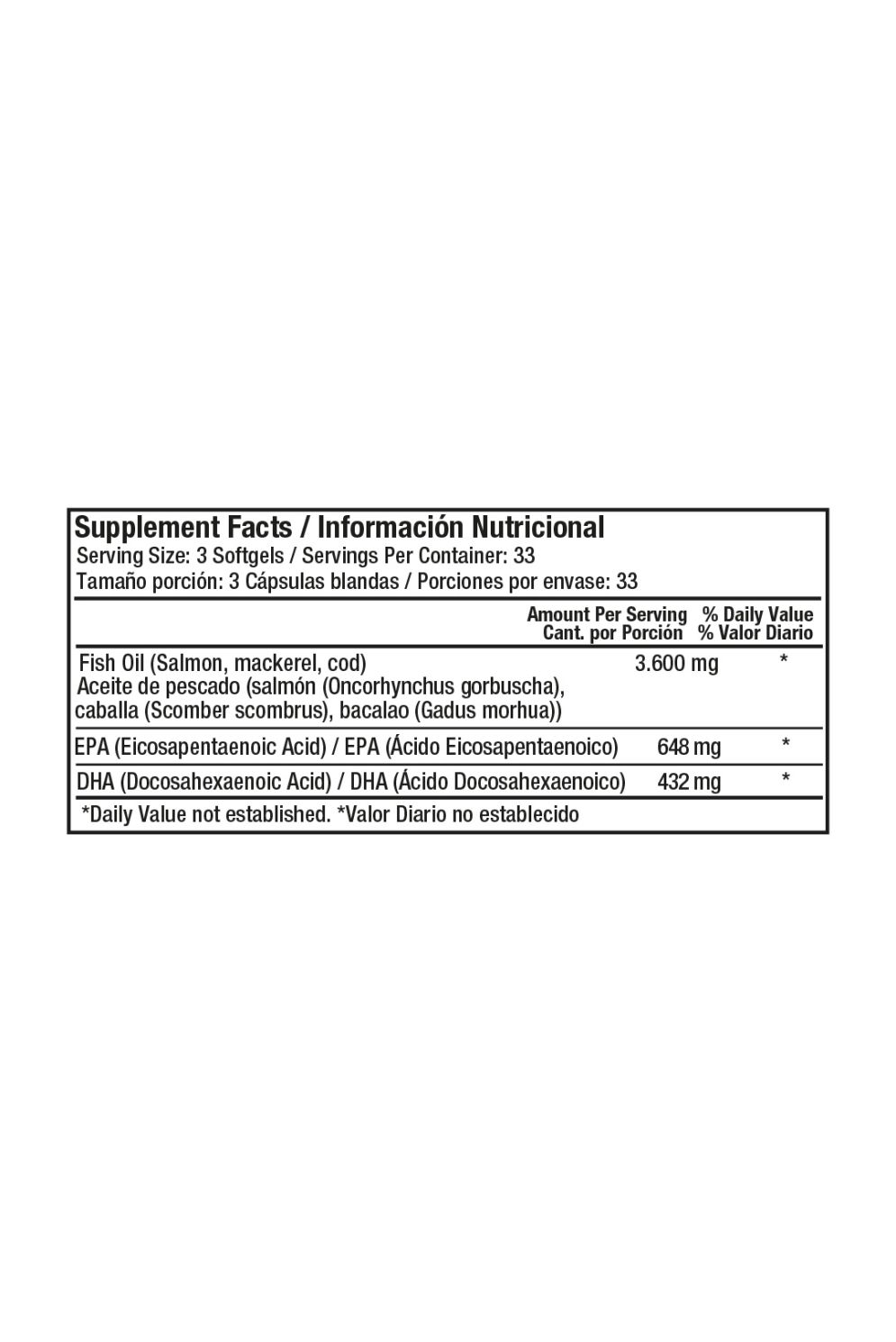 Omega 3 Fish Oil 100Softgels Healthy America