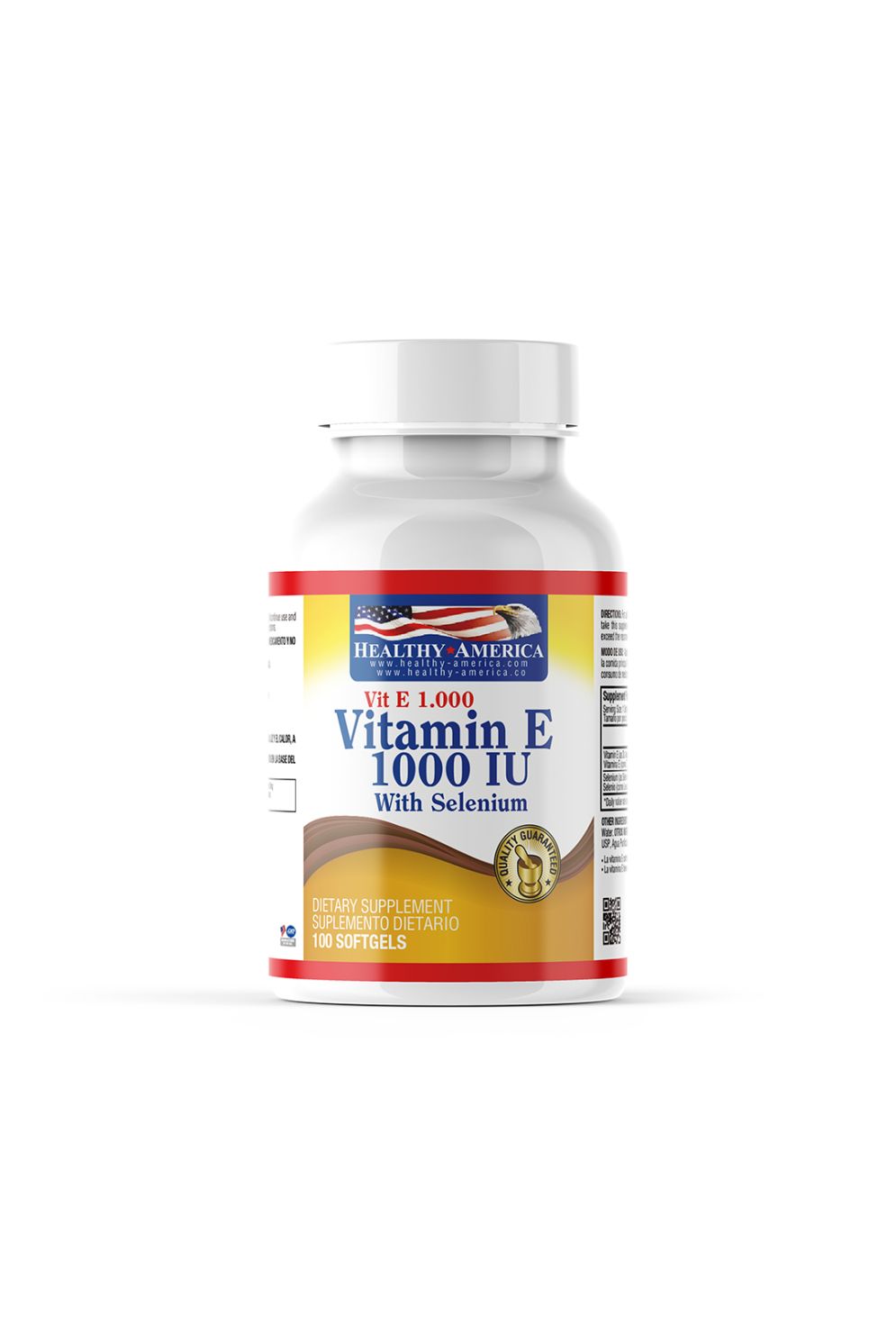 Vitamina E 1000Iu With Selenium 100Softgels Healthy America