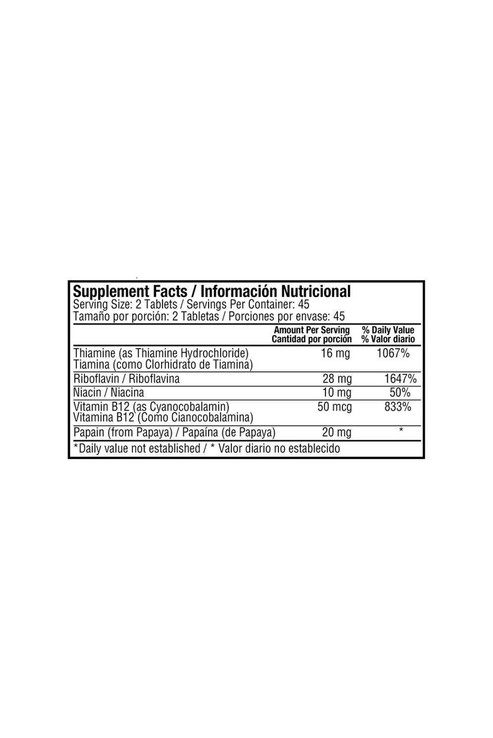 Complejo B Complex With B12 90Tablets Healthy America