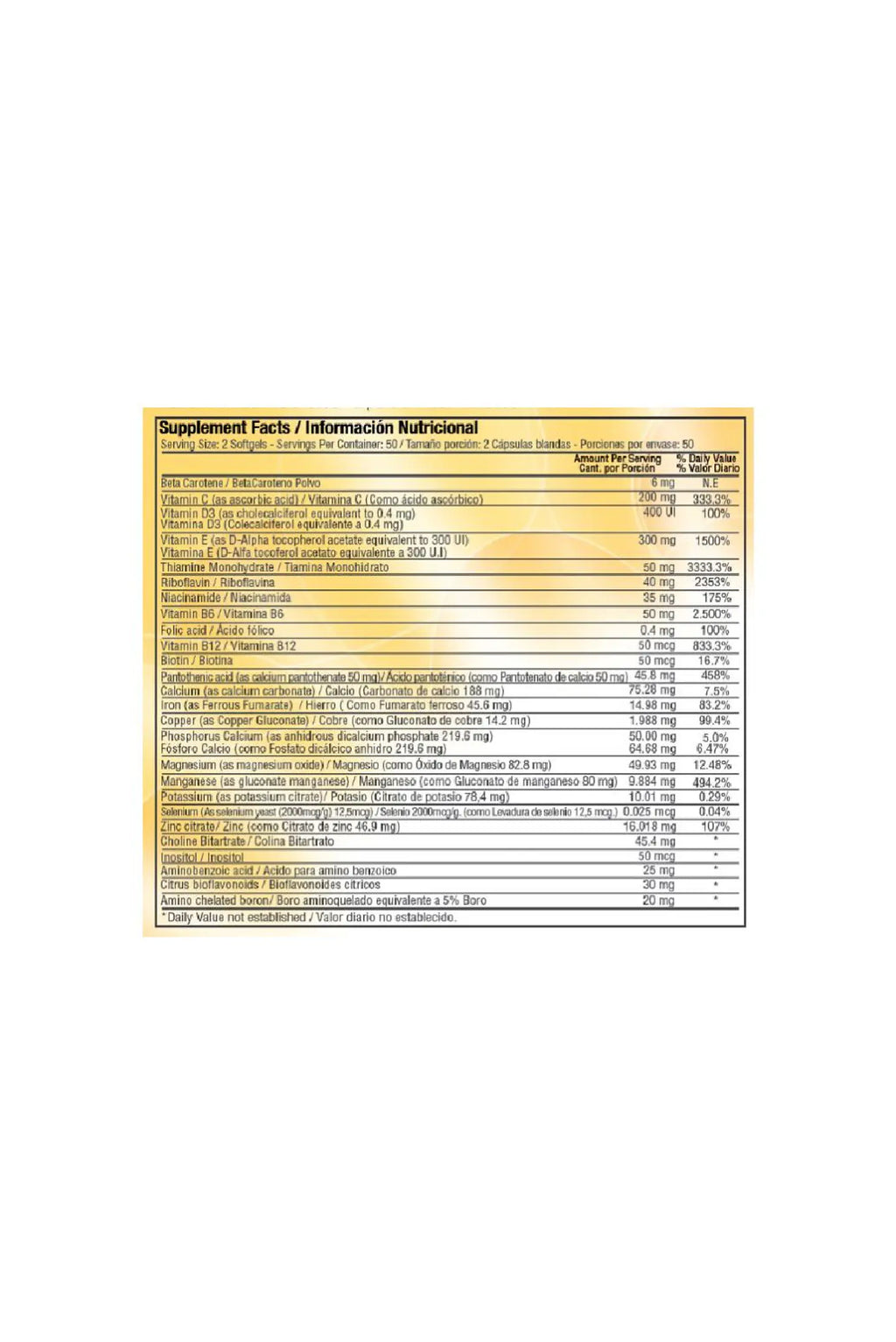 Multivitaminico Geriavital 60 Softgels Glass Bottle Healthy America