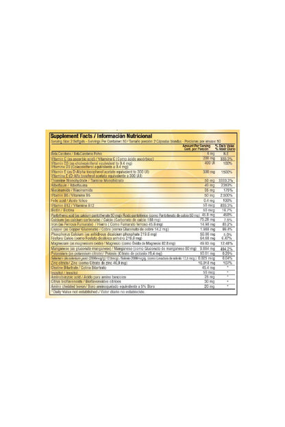 Multivitaminico Geriavital 60 Softgels Glass Bottle Healthy America