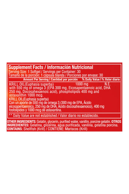 Red Krill 30Softgels Healthy America