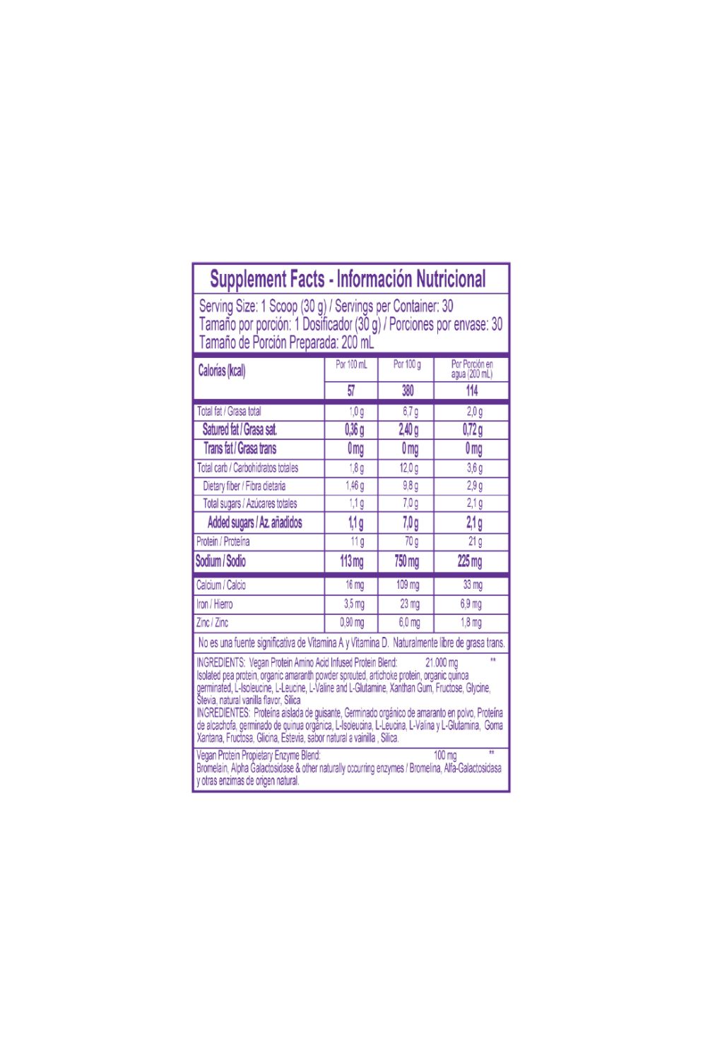VEGAN PROTEIN 910G 30 SERVINGS VANILLA FLAVOR**