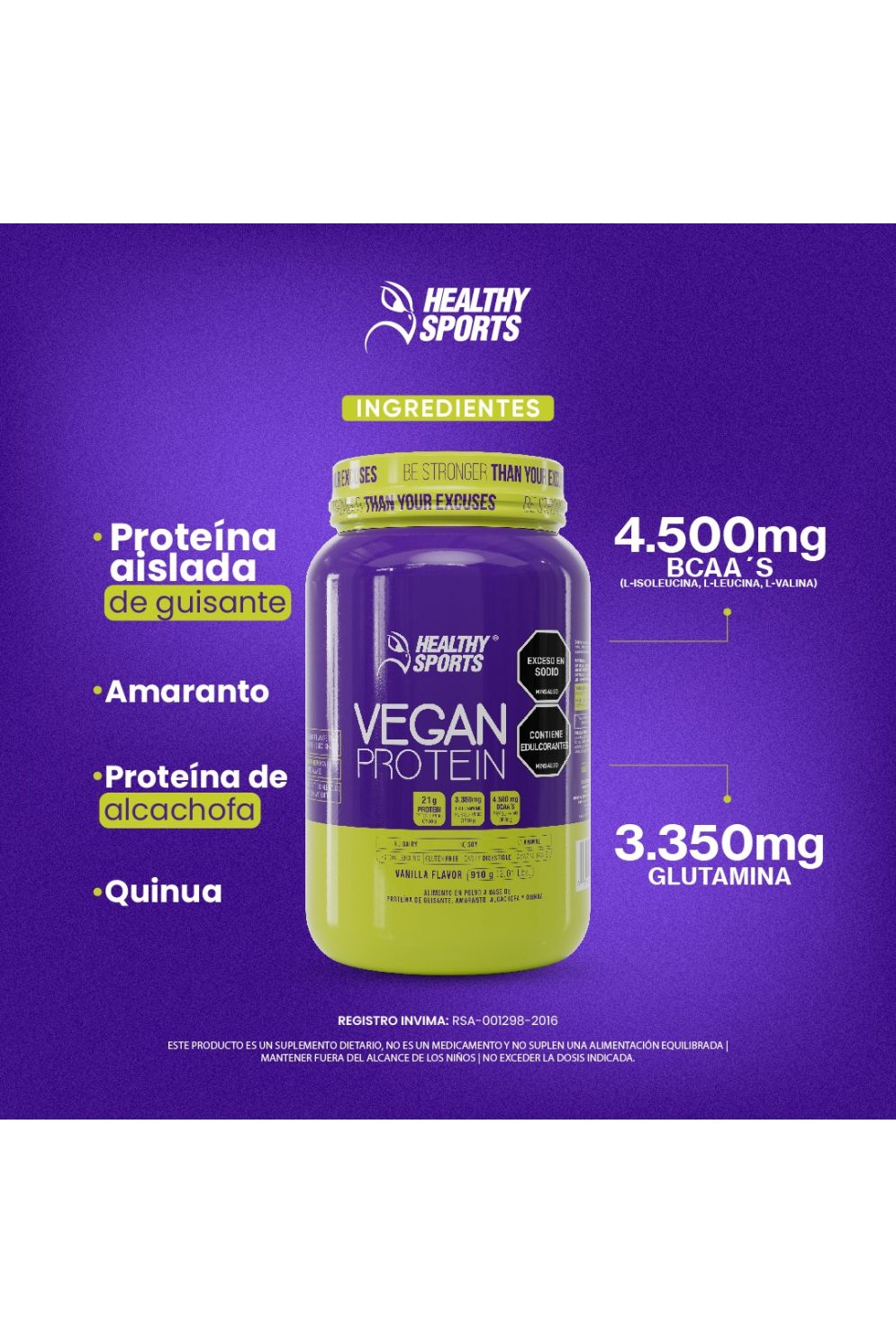 VEGAN PROTEIN 910G 30 SERVINGS VANILLA FLAVOR**
