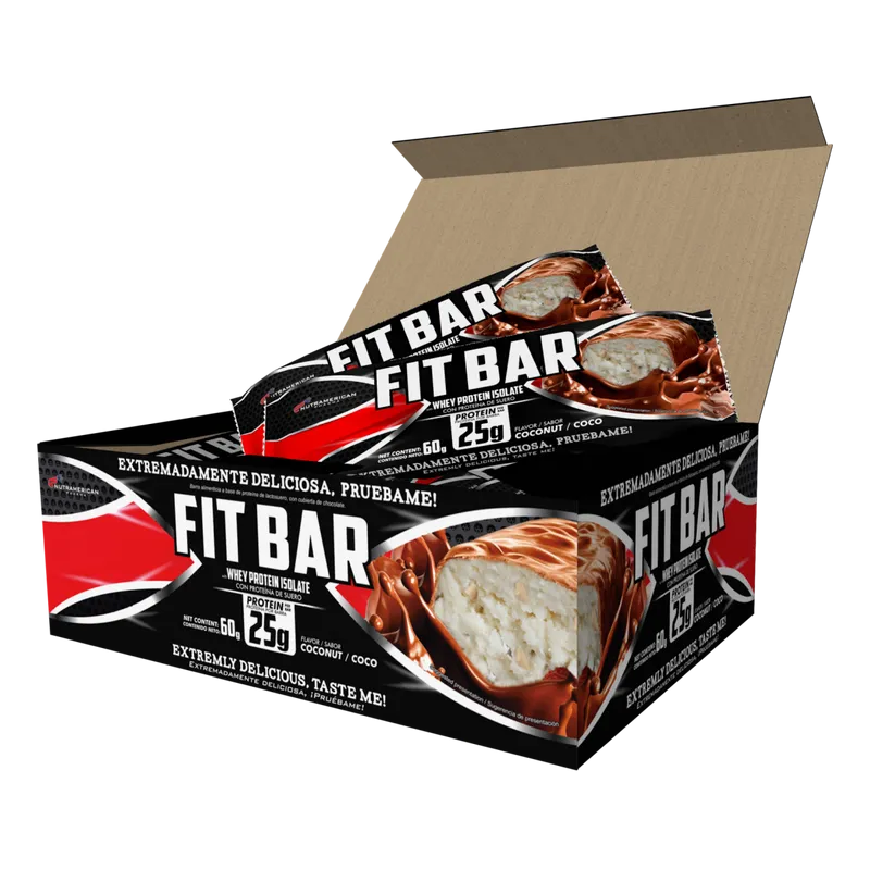 Fitbar Coco - Barra de proteína caja x 12 Unds
