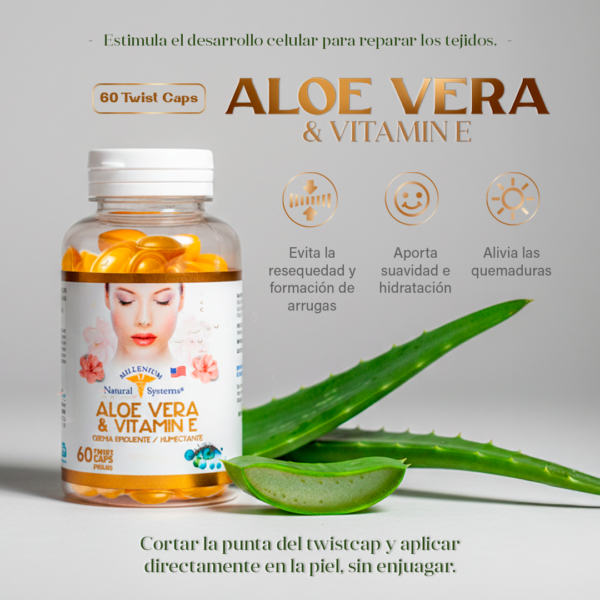 Aloe Vera & Vitamin E x 60 Twist Caps – Millenium Natural Systems
