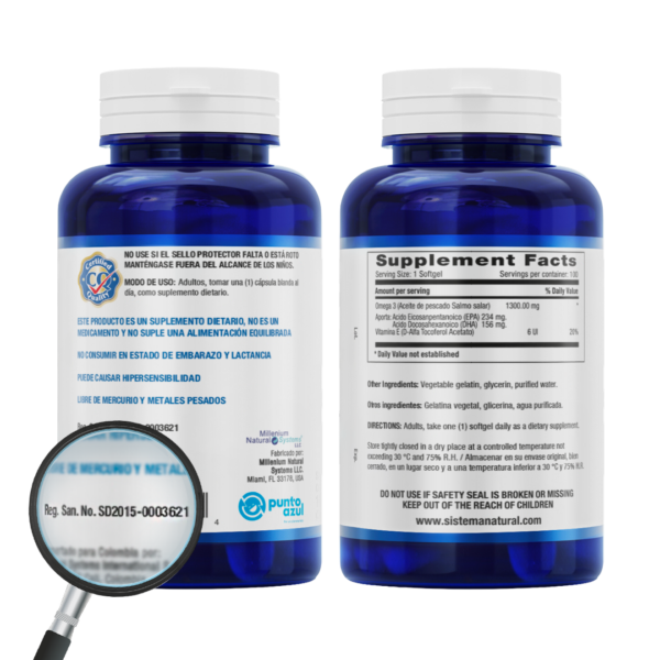 Omega 3 Epa + Dha 1300 mg 100 Sofgetls Natural Systems