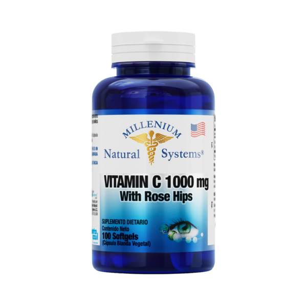 Vitamina C 1000 mg Rose Hips 100 Softgels