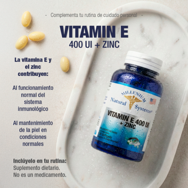 Vitamina E 400 UI Con Zinc 100 Softgels