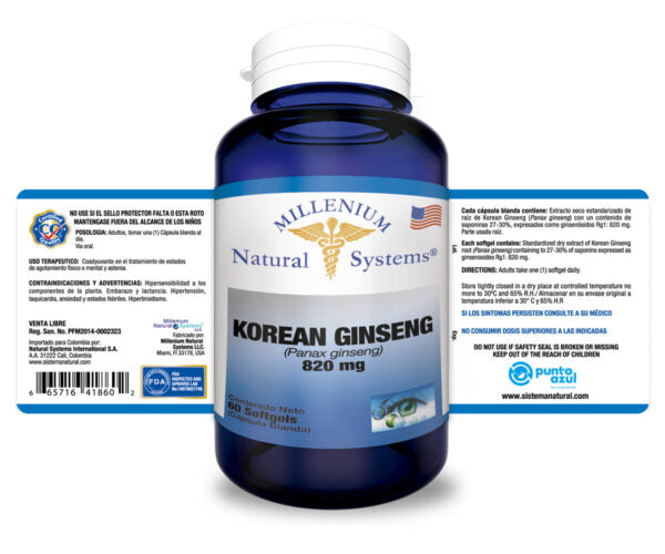 Korean Ginseng 820 mg Sofgetls