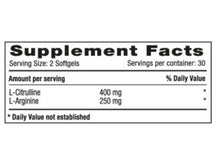 L-Citrulline + L-Arginina 60 Sofgetls Natural Systems