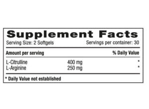 L-Citrulline + L-Arginina 60 Sofgetls Natural Systems