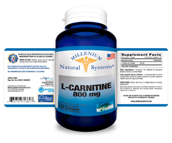L‑CARNITINE 800 mg – Millenium Natural Systems