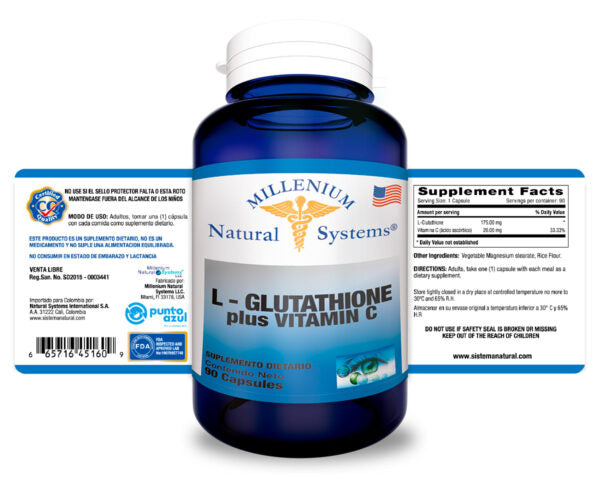 L-Glutathione Plus Vitamina C 90 Capsulas