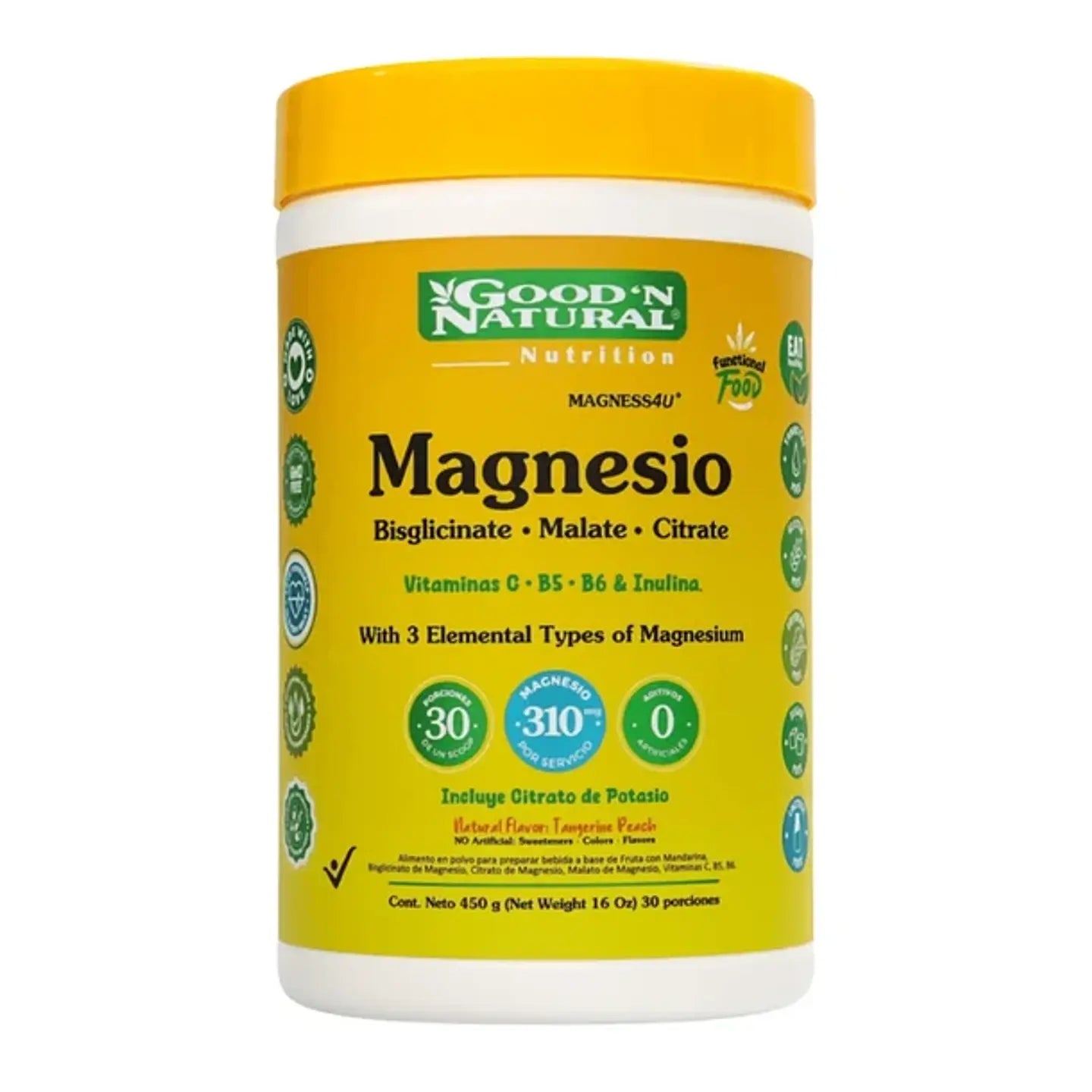 Magnesio Bisglicinato Malato Citrato 450g Good Natural