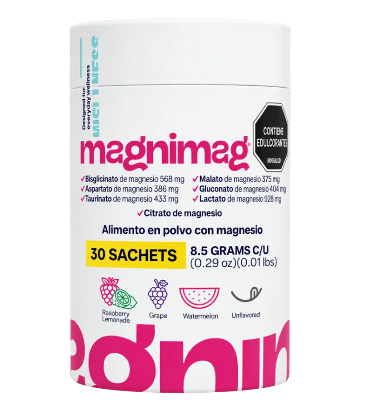 Magnimag Healthy America Magnesio en Polvo, 30 Sobres de 8,5 g