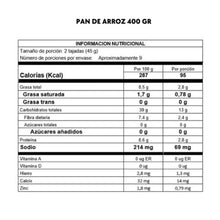 Pan De Arroz x400gr De Alimentos Para La Vida