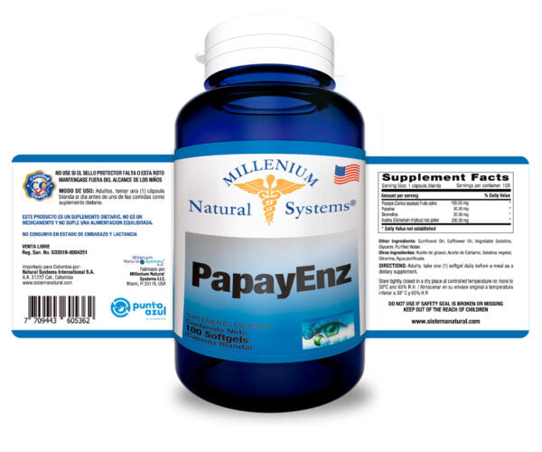 PapayEnz x 100 Softgels – Millenium Natural Systems