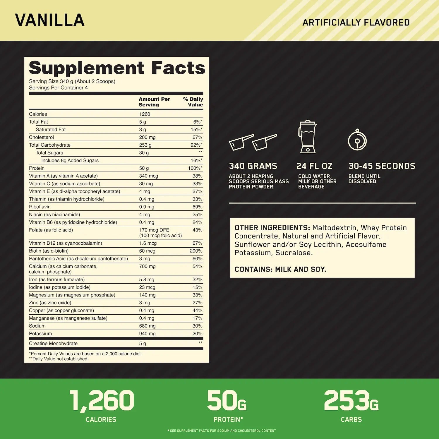 Serious Mass Optimum Nutrition 3 Libras