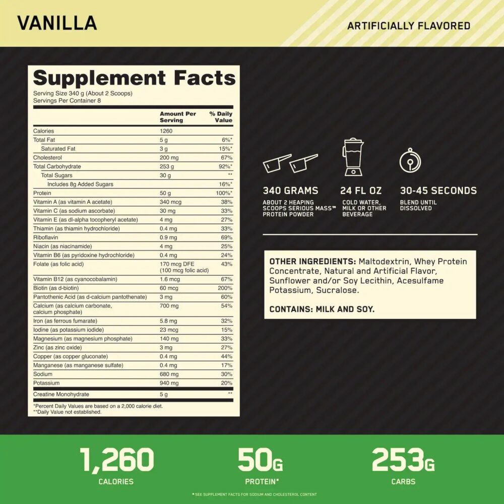 Serious Mass Optimum Nutrition 6 Libras