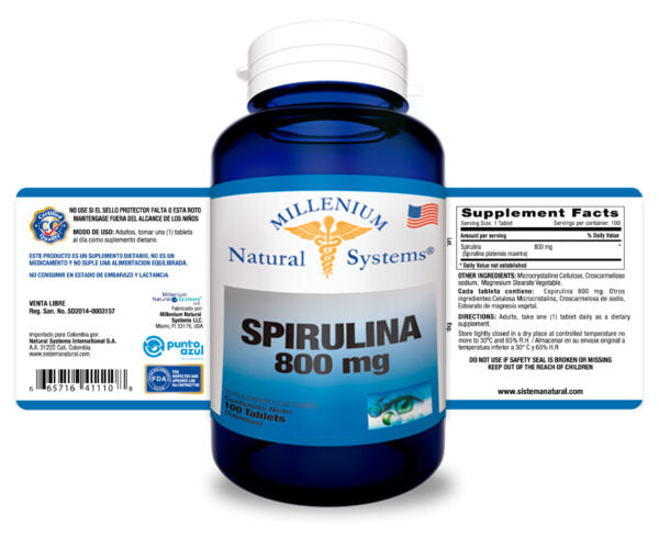 Spirulina 800 mg 100 tabletas