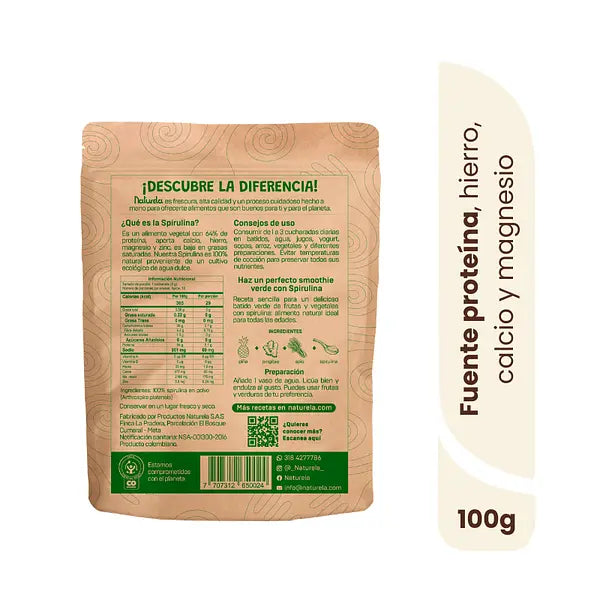 Spirulina / Espirulina Polvo | 100 Grs Naturela