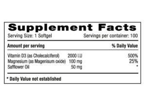 Vitamina D3 + Magnesio 100 Sofgetls Natural Systems