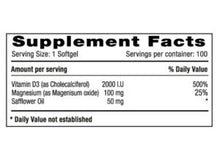 Vitamina D3 + Magnesio 100 Sofgetls Natural Systems