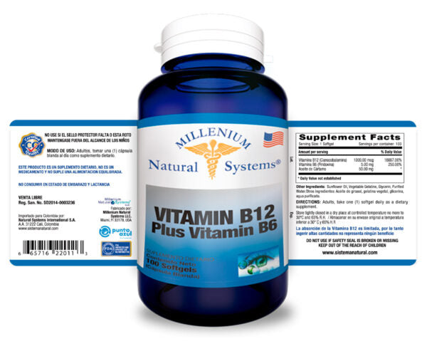 Vitamina B12 Plus Vitamina B6 100 Softgels Natural Systems