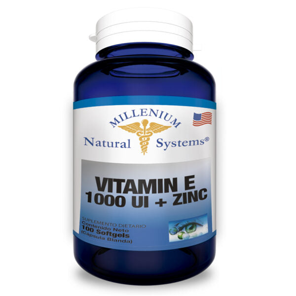 Vitamina E 1000 UI con Zinc 100 Softgels