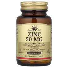 Solgar, Zinc, 50 mg, 100 tabletas