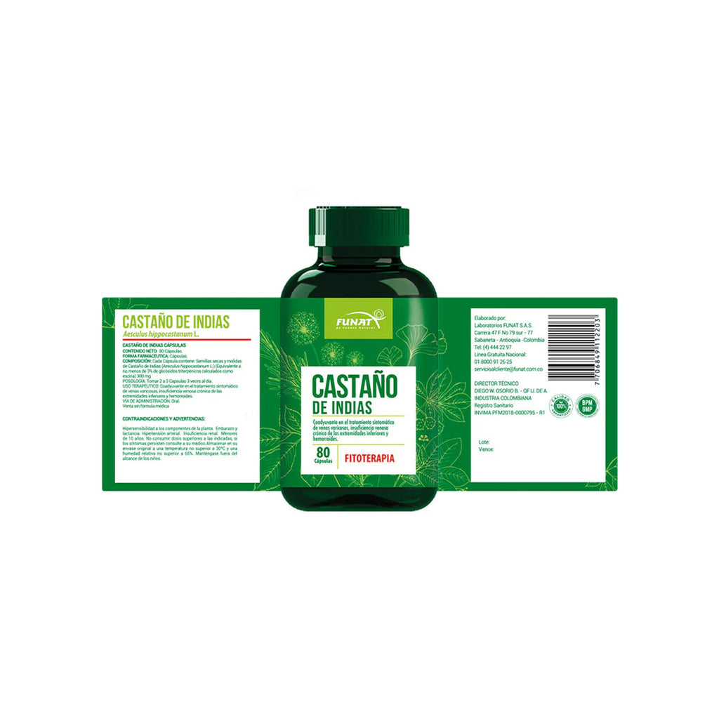 Castaño De Indias Pote 80Capsulas Laboratorios Funat