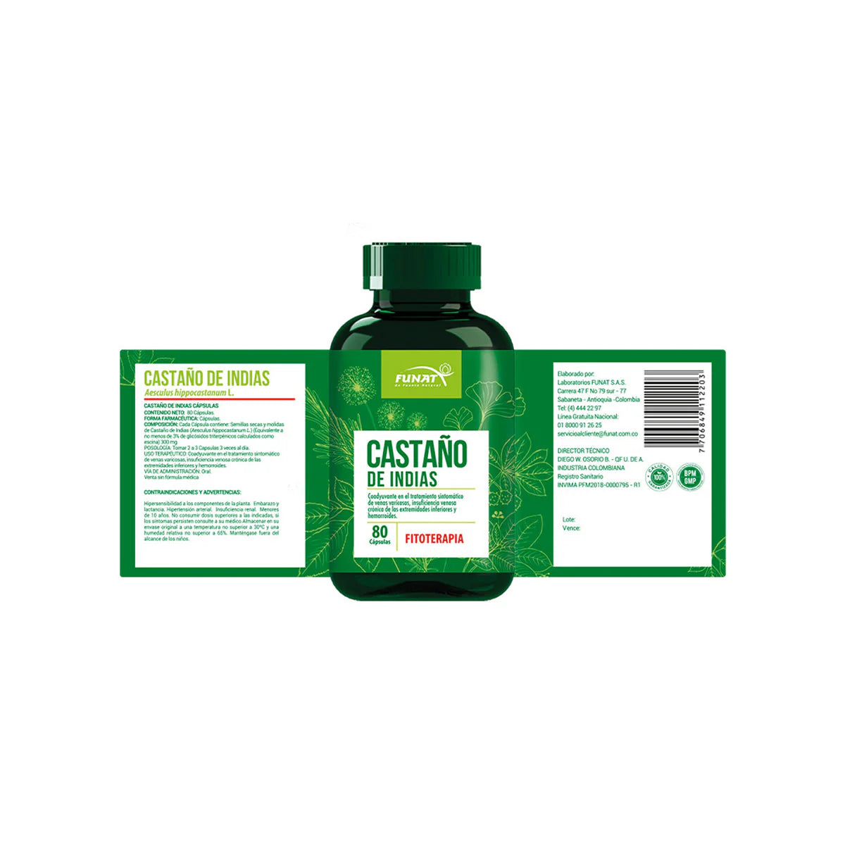 Castaño De Indias Pote 80Capsulas Laboratorios Funat
