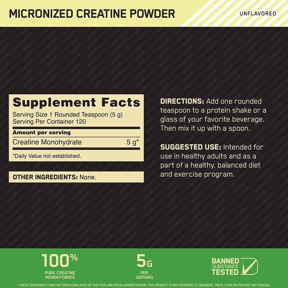 Creatine Micronized Powder 120 Serv ON