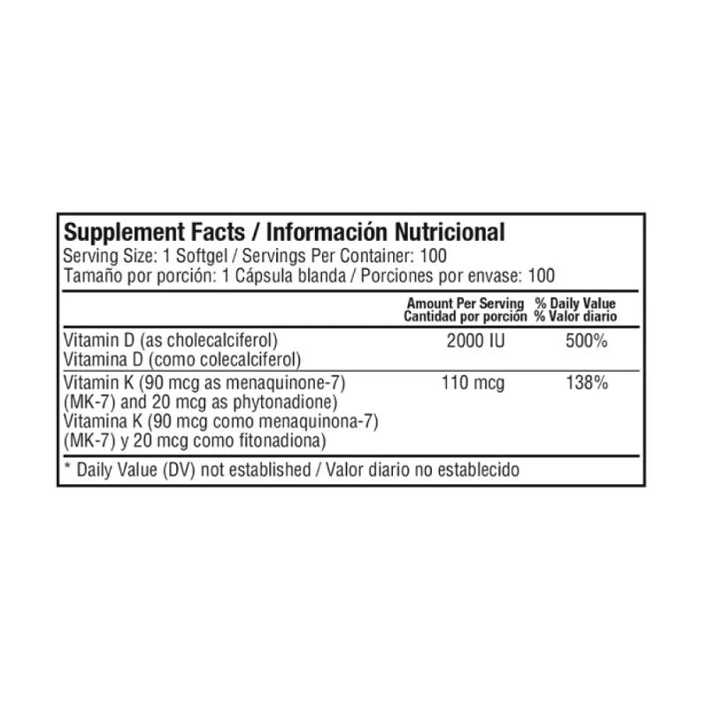 Duovit Vitamin D3 K2 100Softgels Healthy America