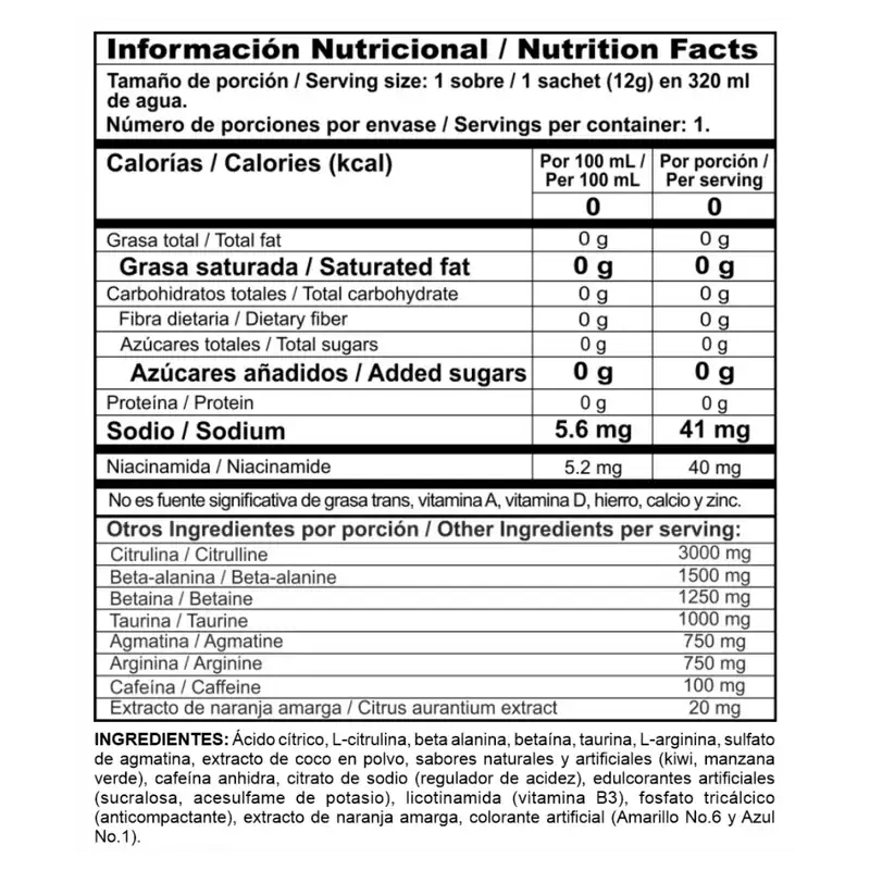 Radical Power Drink - Pre entreno caja x 18 Unidades